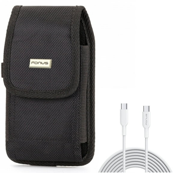 For Google Pixel 7/Pro/6a/6/Pro - 6ft Long Type-C Cable w Case Belt Clip, PD Fast Charger Cord Power Wire, Swivel Holster Rugged for Google Pixel 7/Pro/6a/6/Pro Phones