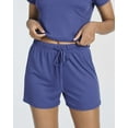 thumbnail image 5 of Real Essentials 2 Pack:Women's Soft Ribbed Knit Crop Top & Short Matching Lounge Set - 4 Piece Summer Sweatsuit, 5 of 6
