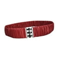 thumbnail image 3 of yuksok Elastic Waist Belt Elegant Cinch Band Trimmer for Sweater Puffer Coat Jacket Red, 3 of 7