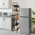 thumbnail image 2 of in Slim Rolling Storage Cart Mobile Shelving Unit with Wheels Metal Wire Storage Shelving Rack with Baskets for Kitchen Bathroom Office Laundry Narrow Piaces, 2 of 9