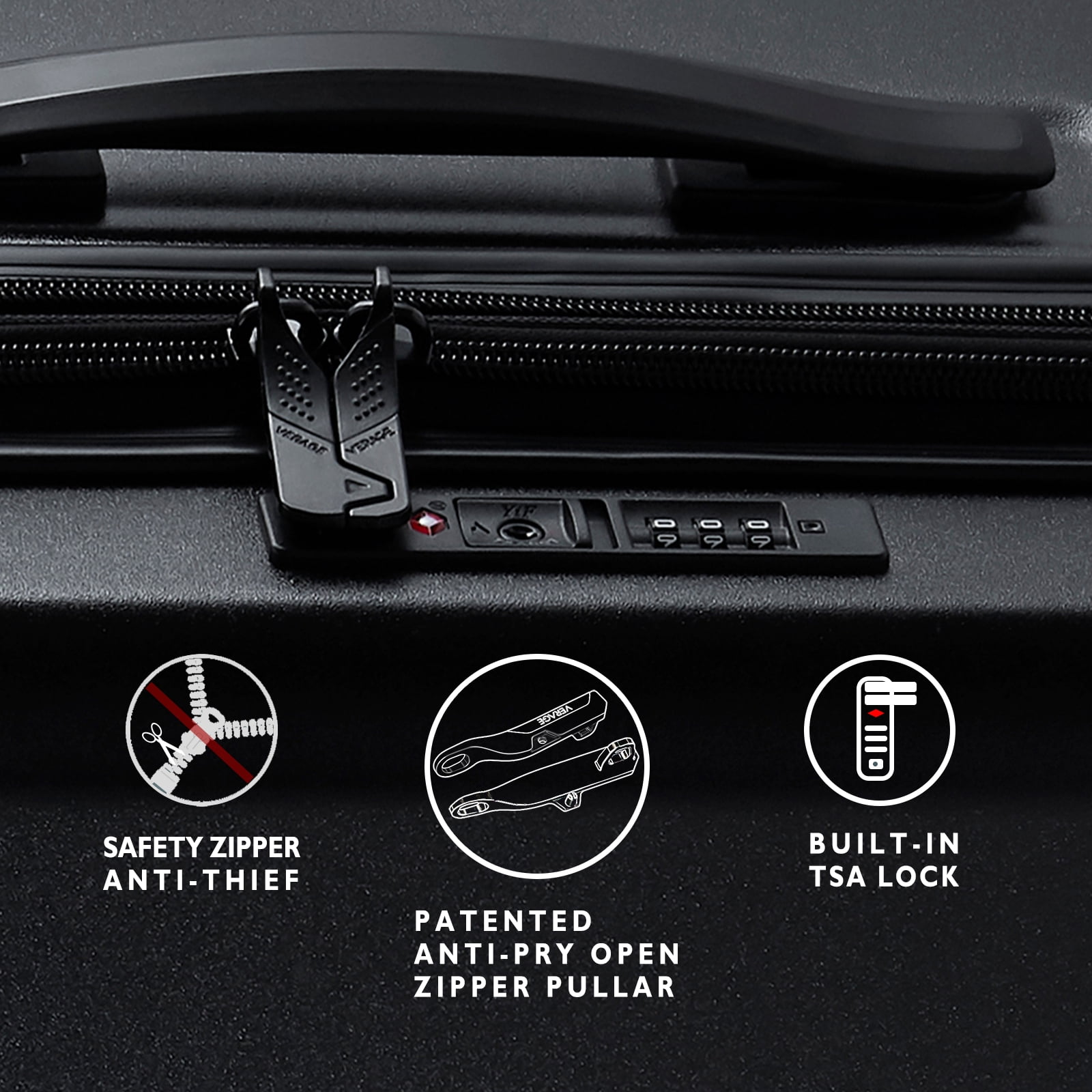 VERAGE Freeland Large Luggage with X-Large Spinner Wheels, Expandable Hardside Travel Luggage, Rolling Suitcase TSA Approved (29-Inch, Black)
