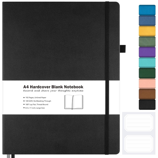 Cuaderno MALEDEN A4 21x28 cm Tapa dura de cuero PU Negra