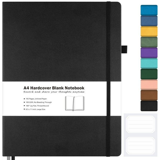 Cuaderno MALEDEN A4 21x28 cm Tapa dura de cuero PU Negra