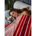 thumbnail image 3 of Red Vertical Striped California King Size Flat Sheet, Wrinkleproof & Fadeproof Cooling Flat Bed Sheet Only, Farmhouse Minimalist Abstract Lines Breathable Soft Bedding Top Sheets 108 x 98 Inches, 3 of 8