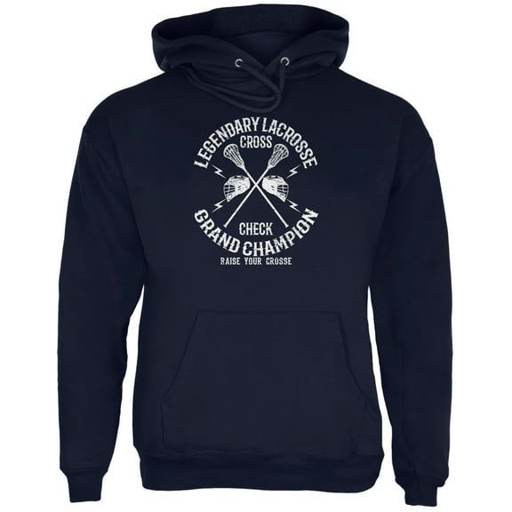 Lacrosse Cross Check Champion Mens Hoodie Navy 2XL