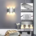 thumbnail image 4 of Lámpara de pared LED de 6 W, lámpara de pared para interiores, moderna, cuadrada, de aluminio, con iluminación hacia arriba y hacia abajo, color blanco frío, 4 of 5