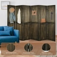 6 Panel Room Divider 5.6Ft Pegboard Display Wooden Room Divider Folding