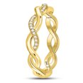 thumbnail image 2 of 10kt Yellow Gold Womens Round Diamond Fashion Braided Band Ring 1/10 Cttw, 2 of 4