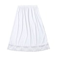 thumbnail image 2 of Women's Solid‑Color Half Slip Skirt Soft Comfortable Lace Trim Short Underskirt Anti‑See‑Through Anti‑Chafing Inner Liner Mini Skirt White Free Size, 2 of 6