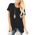 thumbnail image 3 of FAMITION Casual Cute Short Sleeve T Shirts for Women Summer Twist Knotted Blouse Tunic Tops, 3 of 8