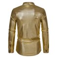 thumbnail image 5 of Fesfesfes Blouse Shirt for Men Casual Solid Apparel Diamond Foil Print Long Sleeve Button Down Shirt, 5 of 9