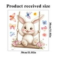 thumbnail image 3 of Easter Window Cling Stickers, Cute Bunny on Swing Tree Decal, Reusable Static Cling Window Decor for Easter Spring Home Party Decorations, 11.8x11.8 Inches, 3 of 9