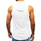 thumbnail image 4 of Men Fitness Muscle Print Sleeveless Hooded Bodybuilding Pocket Tight-drying Tops 2XL, 4 of 5