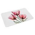thumbnail image 4 of Pink Tulip Door Mat Indoor Outdoor, Modern Blossom Pastel White Floral Petal Non Slip Welcome Mat with Rubber Backing, Absorbent Fabric Front Door Mats Entryway Rug for Home Patio Entrance 24"x36", 4 of 9