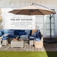 thumbnail image 3 of Best Choice Products 10ft Offset Hanging Market Patio Umbrella w/Easy Tilt Adjustment, 8 Ribs - Tan, 3 of 7
