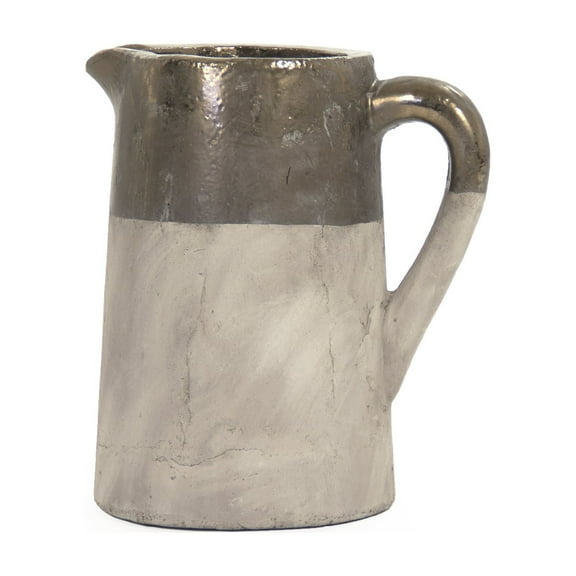 Gilded Top Ceramic Jug with Handle - Large