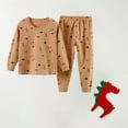 thumbnail image 5 of ROLKFUK Big Boys Pajama Sets, 2 Piece Cotton Soft Fall Winter Sleepwear Brown Size 7-10 T, 5 of 6