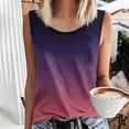 thumbnail image 2 of AherBiu Plus Size Tank Tops for Women Scoop Neck Gradient Color Sleeveless Summer Comfy Top Tees Tshirt, 2 of 4