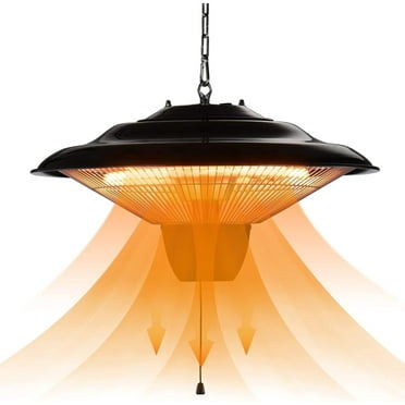 Ecotronic 1500W Electric Hanging Patio Heater with 8.2" Adjustable Chain, Lightweight for Indoor/Outdoor use, Black