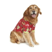 Dr. Seuss' The Grinch Polyester Fleece Holiday Christmas Dog Pajama, Rock N Red, XS