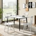 thumbnail image 5 of Costway Dining Chairs Set of 2 Windsor Chairs Wood Armless Chairs with Solid Rubber Wood White, 5 of 9