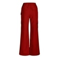 thumbnail image 5 of Red Overalls for Teen Girls Summer Fall Cargo Overall High Leg Straight Leg Plain Long Leg Coveralls Pants Unitard Womens 2025 Clothing Fashion Regular Fit XXL, 5 of 7