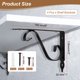 thumbnail image 2 of Uxcell 4 Pcs Soportes Decorativos para Estantes, Soportes para Estantes Flotantes de 150mm/6 Pulgadas para Estanterías de Pared, Negro, 2 of 7