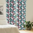 thumbnail image 2 of Ambesonne Teal Curtains, Blue and Pink Animal, Pair of 28"x63", Blue Pink Black, 2 of 5