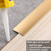3Pcs Aluminum T Molding Trim & Floor Transition Strips, Flat Divider Strip for Door Threshold and Joining Flooring Gaps of Laminate Planks Tile (2.9Ft x 1.6In, Matte Gold)
