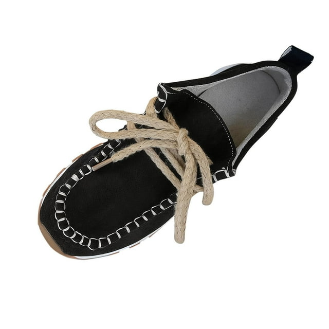 Mocassins de Mode pour Femmes Noirs au Design Ethnique Confortables pour les Activités de Plein Air 2025 Confortables