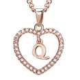 thumbnail image 5 of Qarigey Collar con colgante de corazón de cristal de oro rosa de 26 letras, cadena para clavícula, regalo para pareja Ropa, zapatos y accesorios Miscelánea q, 5 of 5