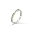 thumbnail image 3 of Arista Created Peridot Silver Overlay Brass White Full Eternity Women's Fashion Wedding Band, 3 of 3