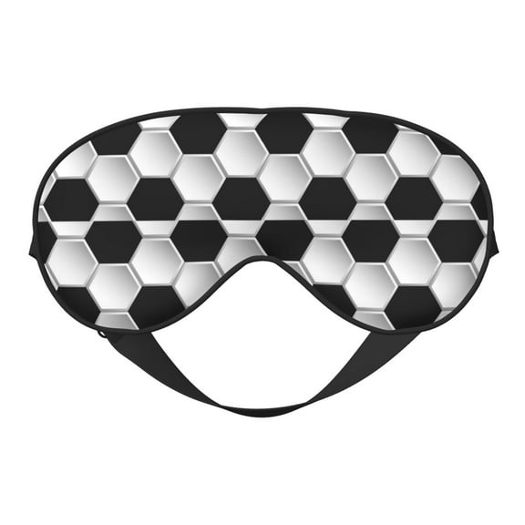 Eye Sleep Mask for Women Men - Soccer football black white print Adjustable Soft Buckle Travel Eye Masks for Sleep Mask Blackout, Sleeping Mask for Women Men, Funny Blindfolds for Party Games