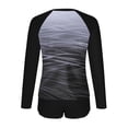 thumbnail image 4 of Women Two Piece Rash Guard Long Sleeve Swimsuits UV UPF 50+ Swim Shirt Bathing Suit with Boyshort Bottom Built in Bra Quick Dry Breathable Swimwear 2026 Summer Beach Vacation Outfits, 4 of 7