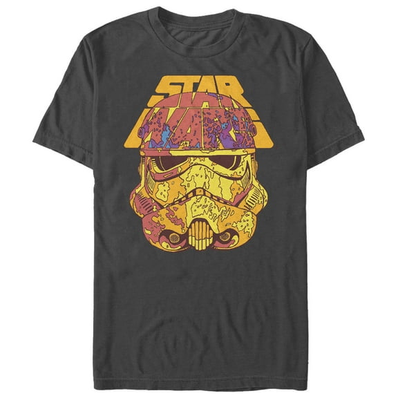 Men's Solo: A Star Wars Story Mottled Stormtrooper Helmet  Graphic Tee Charcoal Large