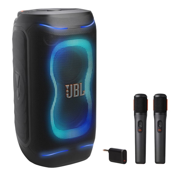 JBL PartyBox 130 Portable Party Speaker Bundle with Wireless Microphone System (Black)