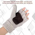 thumbnail image 3 of Guantes de lana para mensajes de texto sin dedos con aislamiento térmico para mujeres y hombres Mitones convertibles de punto cálidos de invierno con solapa Cc, 3 of 5