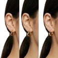 thumbnail image 6 of Gold Plated Earrings for Women,6 Pairs Heart 14k Gold Hoop Earrings,Hypoallergenic Chunky Jewelry Set Gifts, 6 of 10