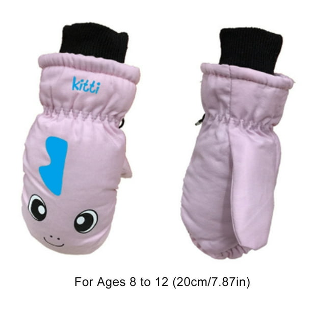 mmirethe 1 Pair Kids Mittens Winter Waterproof Warm Gloves Children Easy  Matching Gifts Accessories Cartoons Cute Pattern Printed light pink L 1Set  