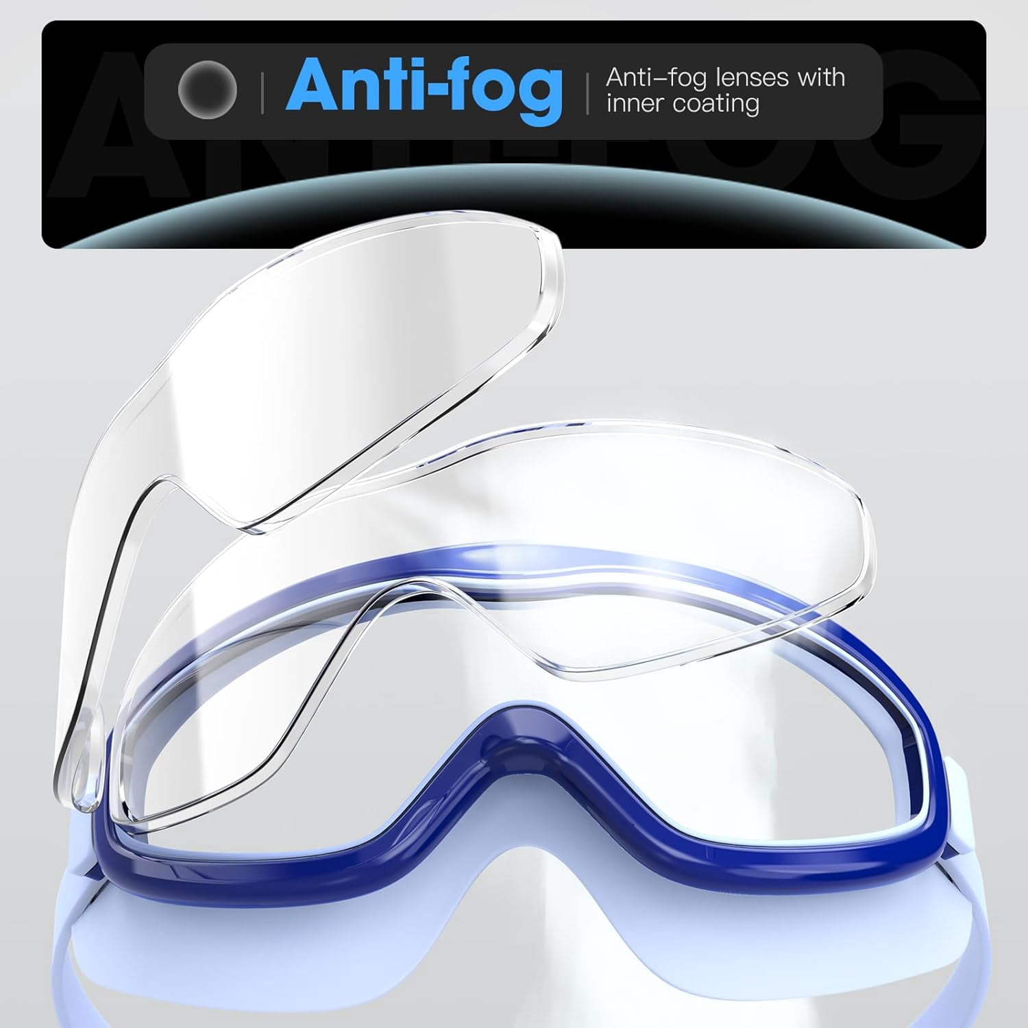 Swim Goggles, 2 Pack Wide View Swimming Goggles, UV Protection