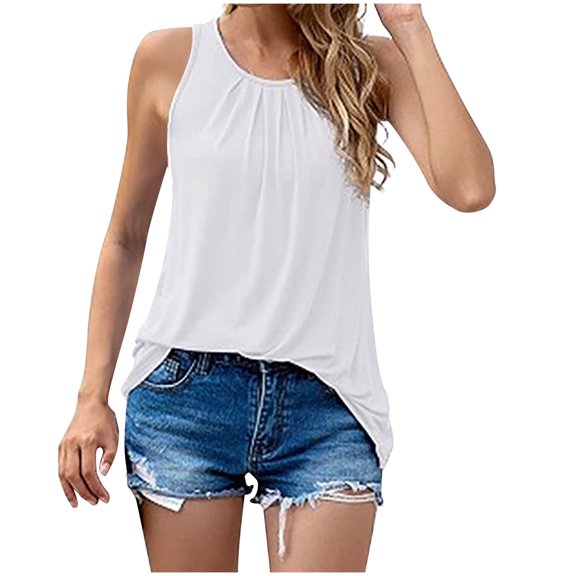 Women's Plus Size Cami Tops Star Stripes Printed Spaghetti Strap Camisole Casual Loose Going out Summer T Shirts White2