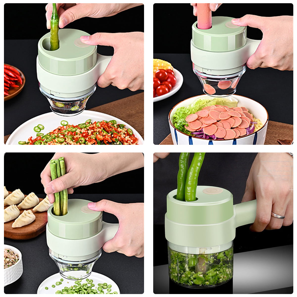 HOTBEST Electric Vegetable Cutter Set Handheld Garlic Slicer Mini Wireless  Vegetables Chopper Portable Type-C Rechargeable Food Mincer for Garlic