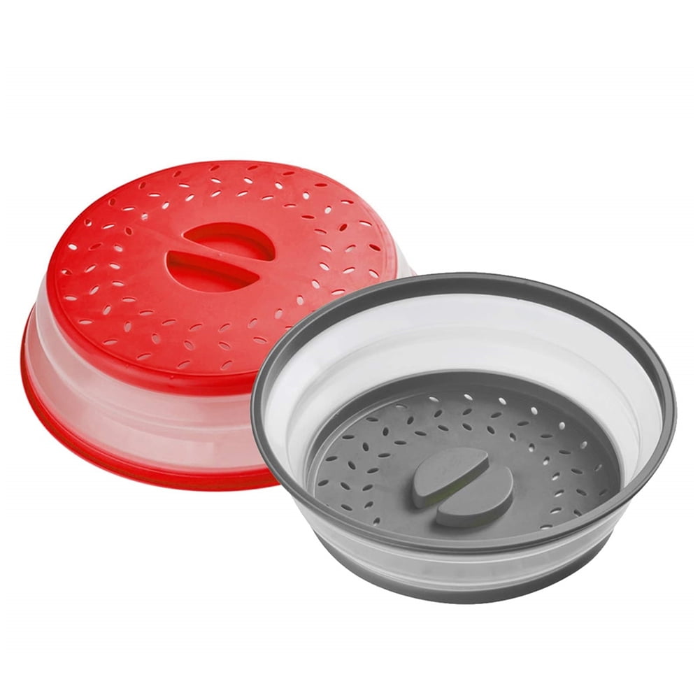 2 PCS Microwave Splatter Cover with Plate Tray Set Microwave Cover for