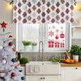 thumbnail image 6 of 2 Pack Valances for Windows, Moroccan Geometric Window Valances for Living Room/Bedroom/Bathroom, Vintage Boho Rhombic Pattern Red Gray Light Filtering Kitchen Curtain Valance 42"W x18" L, 6 of 9