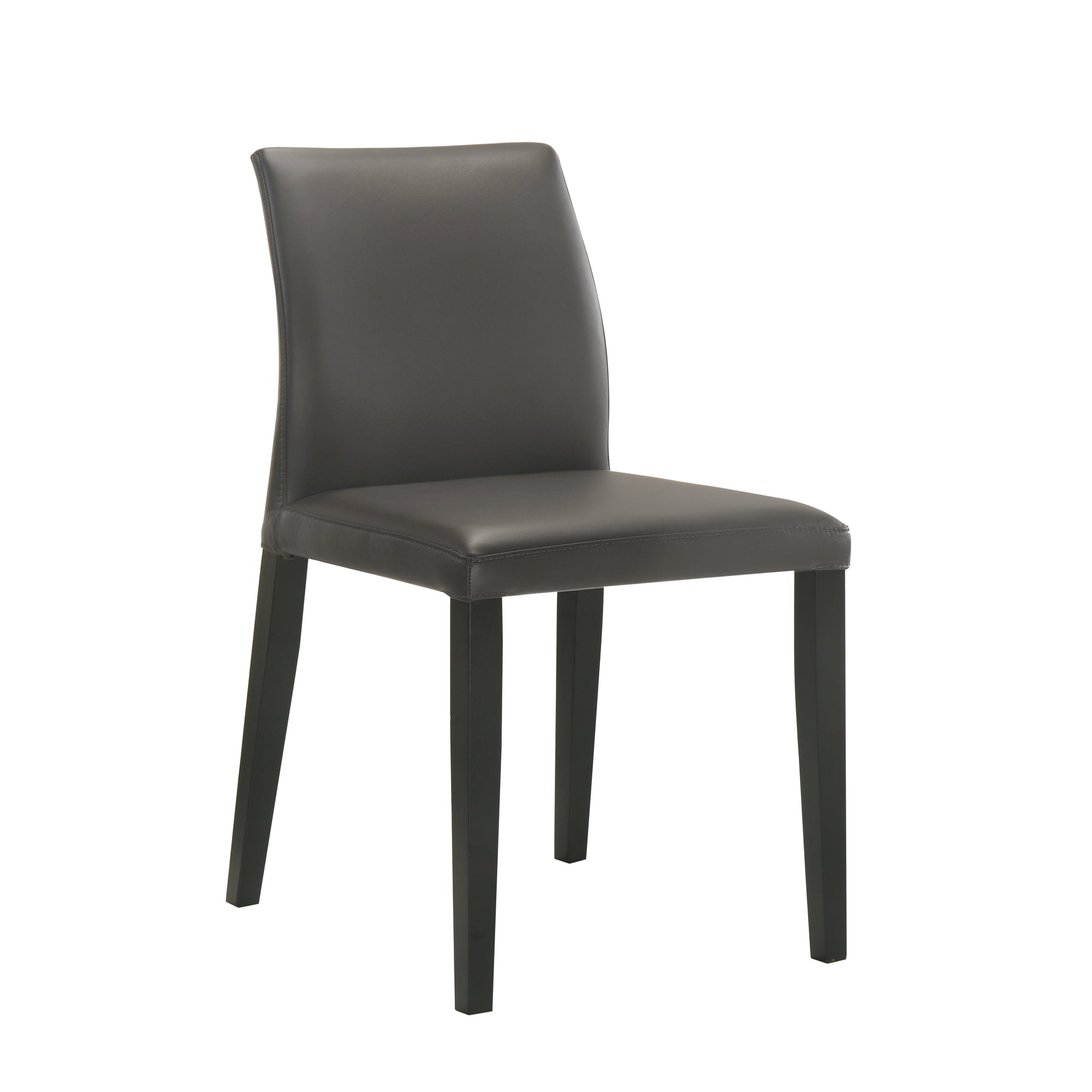 Elyza Full Back Top Grain Leather Upholstered Wood Dining Chairs in Cola - Set of 2