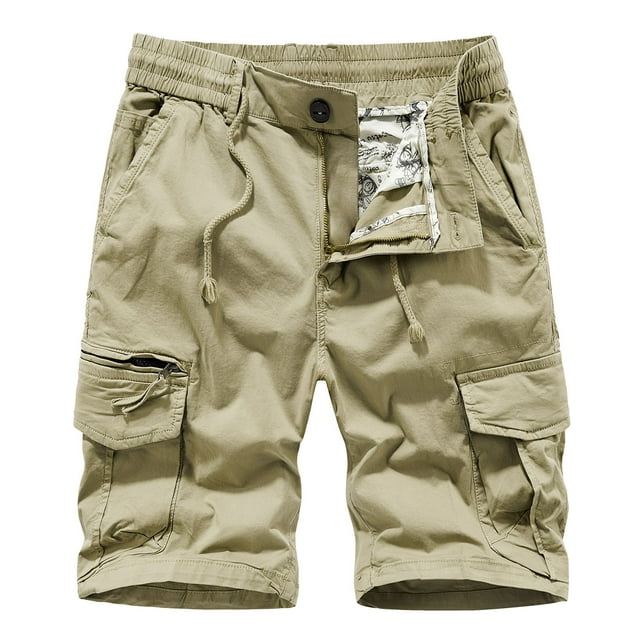 Birdeem Mens Sports Leisure Elastic Waist Multi-Pockets Relaxed Summer Shorts Pants