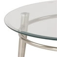 thumbnail image 2 of Allora Mid-Century Round Top Metal/Glass Coffee Table in Brushed Nickel/Clear, 2 of 2