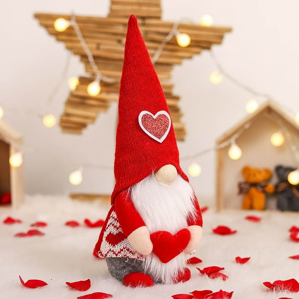 Decoraciones para San Valentín, adornos para San Valentín, regalos para San Valentín, muñecos para San Valentín, juguete sin rostro a rayas de Año Nuevo, decoraciones de Papá Noel para eliminar la leu