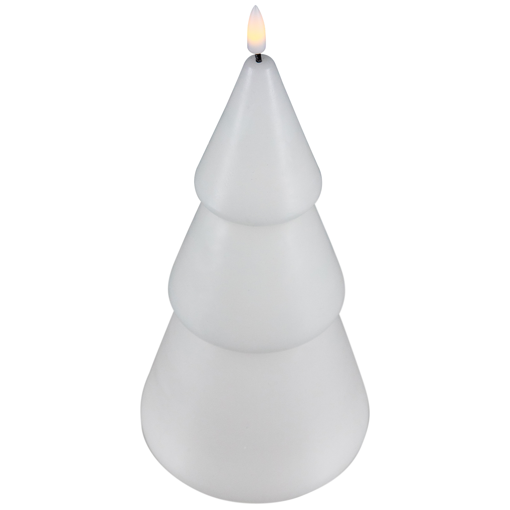 Northlight LED Flameless Flickering Christmas Tree Wax Candles - 10.5" - White - Set of 2