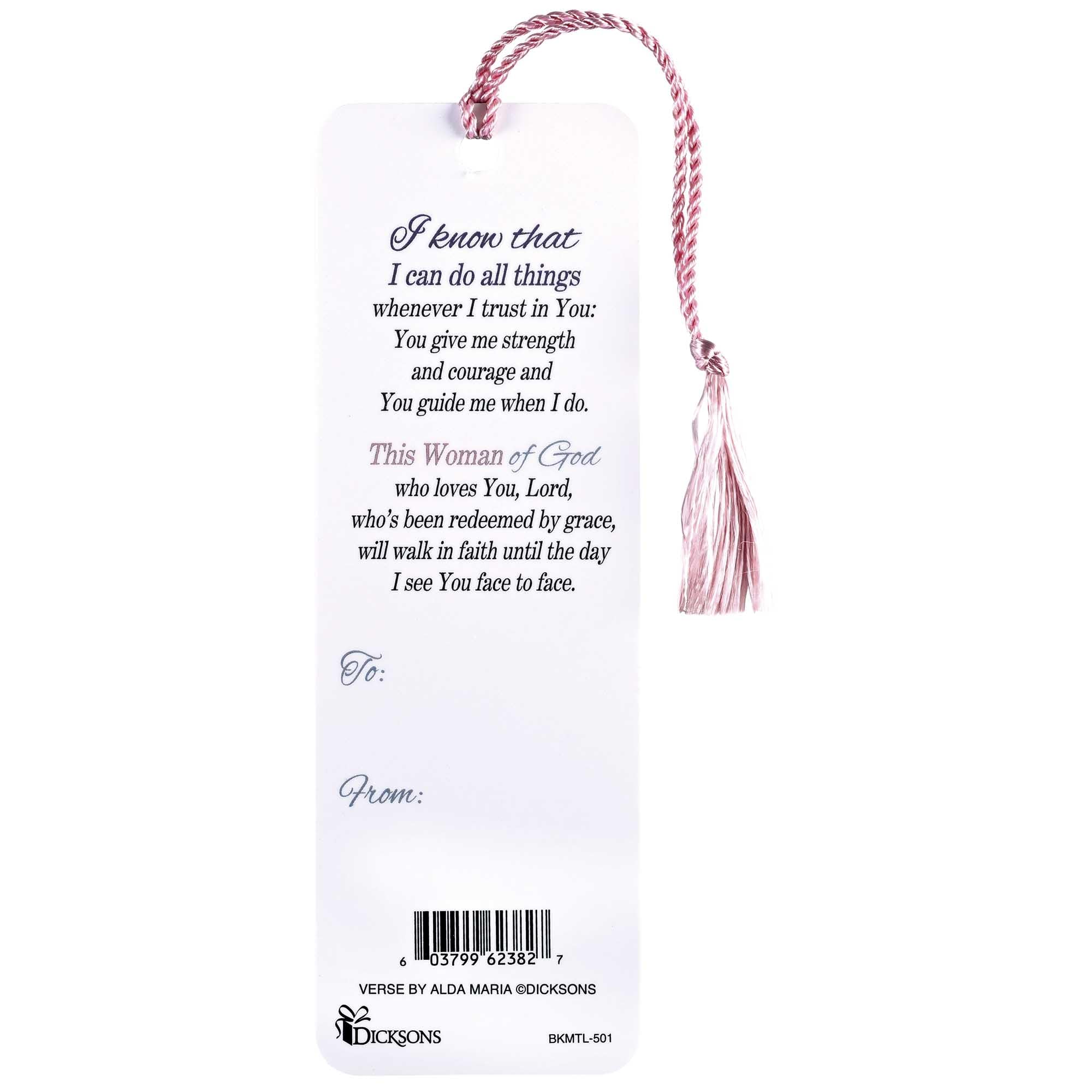 Dicksons BKMTL-501 Mom She is Clothed with Strength and Dignity Black and White 2 x 6 Paper and Tassel Encouraging Tassel Bookmark, Pack of 12